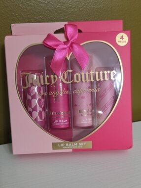 NEW Juicy Couture Pink Lip Balm Set - 4 Piece